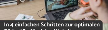 Frau sitzt vor dem Laptop und wählt Bilder aus.